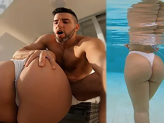 Antonio Mallorca's massive booty bounces as A he picks beside a Spanish hottie