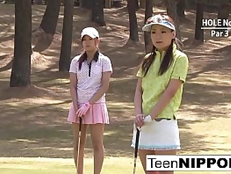 Teenie golfer gets her pinkish penetrated on an obstacle green!