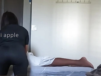 Spycam obligations bulldick & Rasiya Begum getting a blessed ending massage
