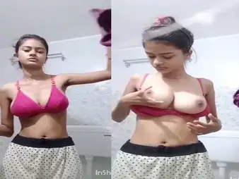 Check overseas this hot teen with a big rack opening her rosy Brassiere