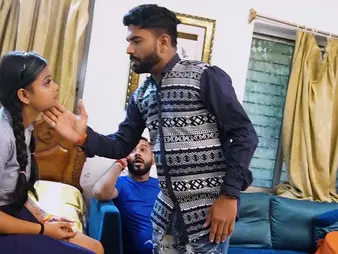 Stepbro & Aunty get their cock-squeezing slots rammed by Desi's thick Indian