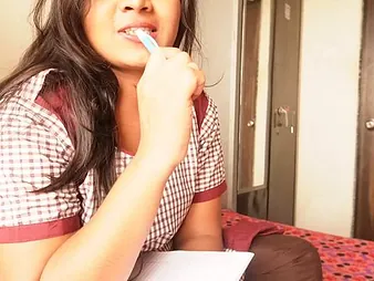 Watch as Mumbai Ashu takes upstairs Academician Hindi in a moistness threesome